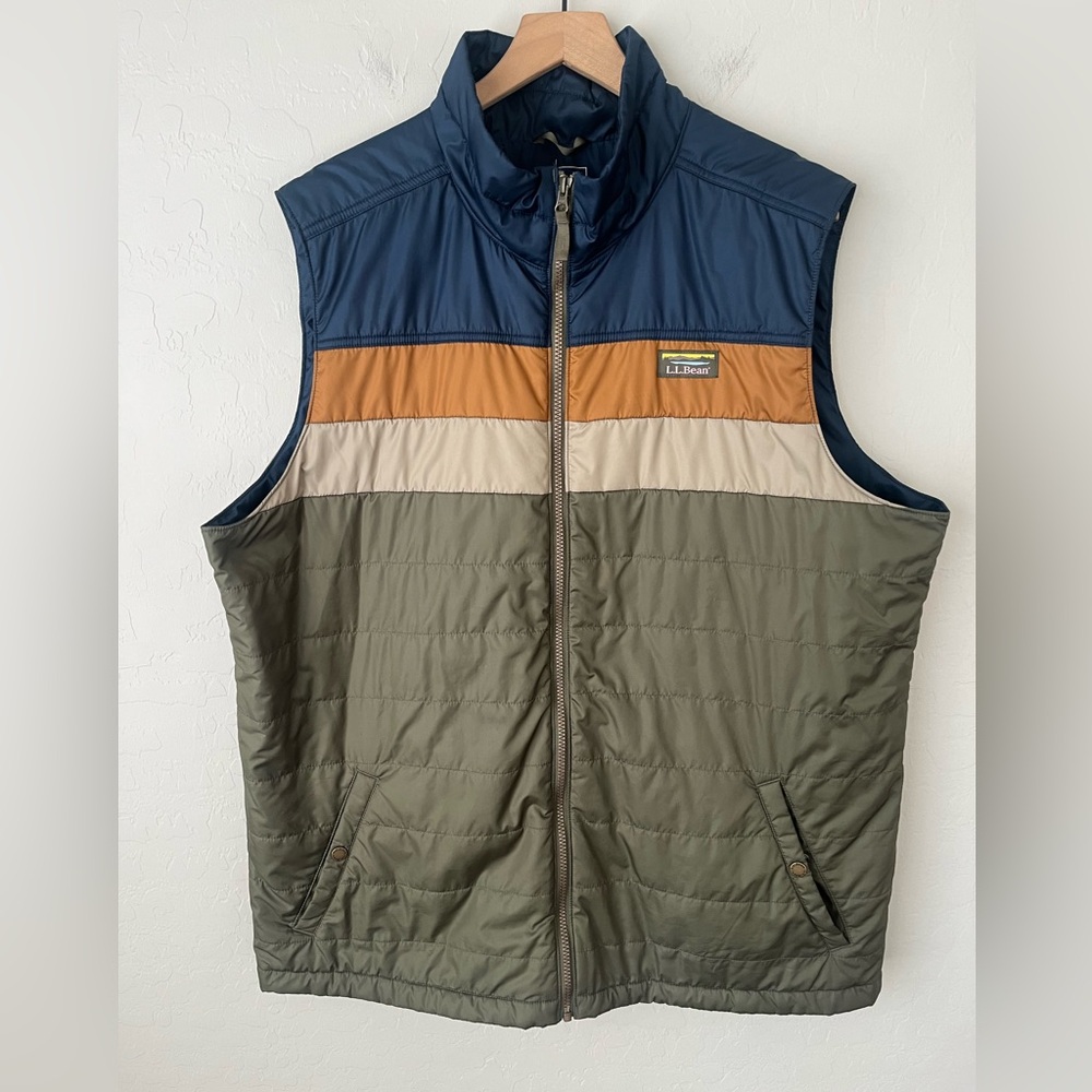 LL Bean color blocker puffer vest XXL tall - Picture 3 of 10